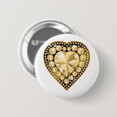 Badge Rond 5 Cm Topaz Gem Heart (Devant & derrière)