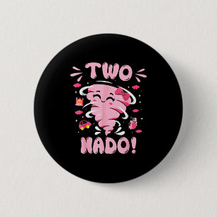Badge Rond 5 Cm Tornade 2 ans Fille Anniversaire Two Nado 2ème ann