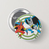 Badge Rond 5 Cm Tornade rouge + Batman (Devant & derrière)