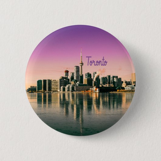 Badge Rond 5 Cm Toronto Capitale de l'Ontario Canada City Skyline (Devant)