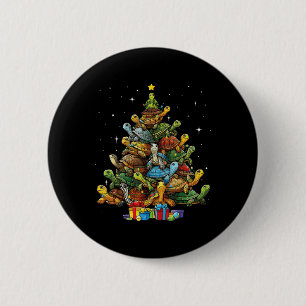 Badge Rond 5 Cm Tortue Arbre de Noël Tortue adorable Christa