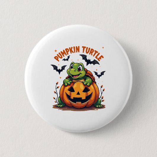 Badge Rond 5 Cm Tortue citrouille (Devant)
