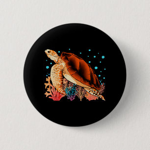 Badge Rond 5 Cm Tortue colorée cadeau animal d'océan