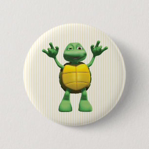 Badge Rond 5 Cm Tortue Cool