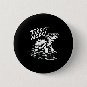 Badge Rond 5 Cm Tortue cool Sur Skateboard Funny Turbo Cadeau Vint
