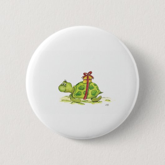 Badge Rond 5 Cm Tortue d'anniversaire (Devant)