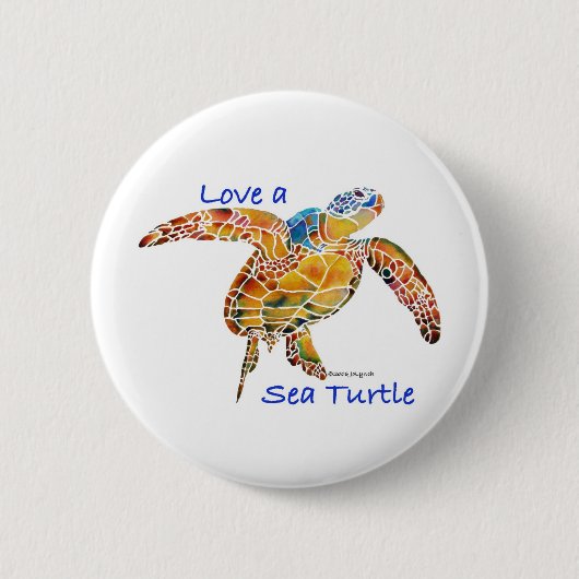 Badge Rond 5 Cm Tortue de mer (Devant)