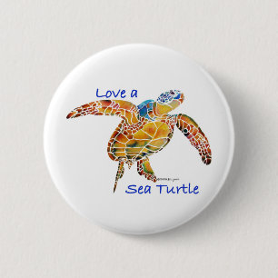 Badge Rond 5 Cm Tortue de mer