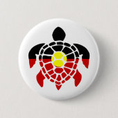 Badge Rond 5 Cm Tortue de mer aborigène australien (Devant)