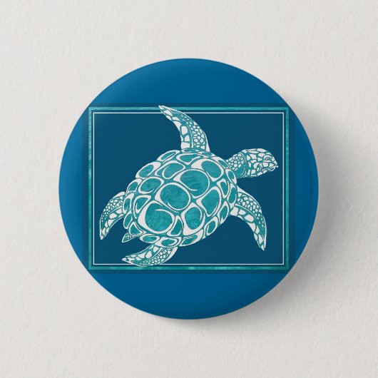 Badge Rond 5 Cm Tortue de mer d'Aqua (Devant)