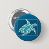 Badge Rond 5 Cm Tortue de mer d'Aqua (Devant & derrière)