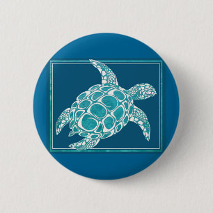Badge Rond 5 Cm Tortue de mer d'Aqua