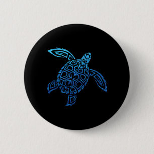 Badge Rond 5 Cm Tortue de mer hawaïenne Tribal Polynésien Pacifiqu