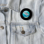 Badge Rond 5 Cm Tortue de mer verte (En situation)