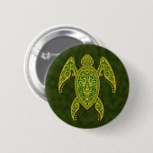 Badge Rond 5 Cm Tortue de mer verte complexe (Devant & derrière)