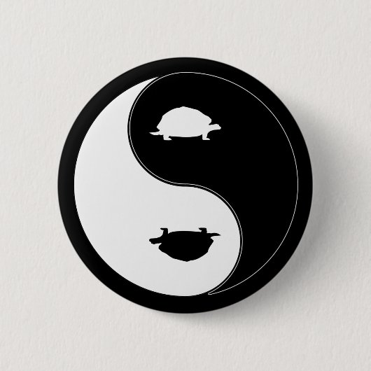 Badge Rond 5 Cm Tortue de Yin Yang (Devant)
