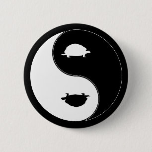 Badge Rond 5 Cm Tortue de Yin Yang