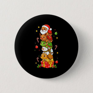 Badge Rond 5 Cm Tortue Drôle Père Noël Elfe Bonhomme de Neige Noël