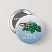 Badge Rond 5 Cm Tortue fusée (Devant & derrière)