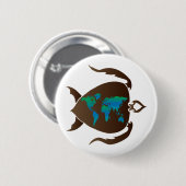 Badge Rond 5 Cm Tortue-monde (Devant & derrière)