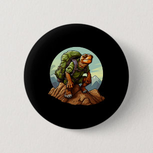 Badge Rond 5 Cm Tortue Montagne Randonnée Tortues