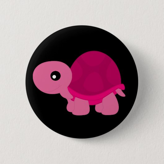 Badge Rond 5 Cm Tortue rose (Devant)