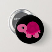 Badge Rond 5 Cm Tortue rose (Devant & derrière)