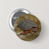Badge Rond 5 Cm Tortue serpentine Terrapin-lover Cadeau (Devant & derrière)