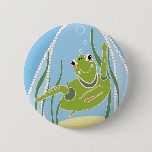 Badge Rond 5 Cm Tortue tendance (Devant)