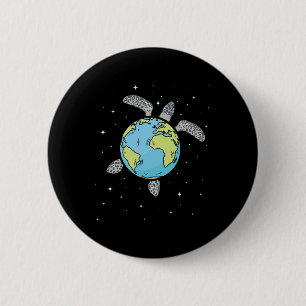 Badge Rond 5 Cm Tortue Terre Tortue Jour des terres Tortue Planète