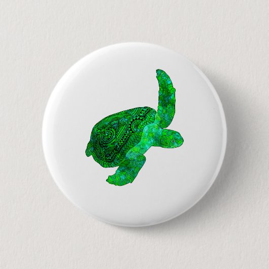 Badge Rond 5 Cm Tortue verte (Devant)