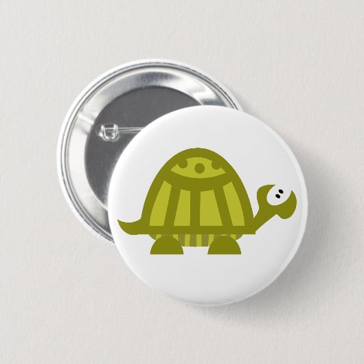 Badge Rond 5 Cm Tortue verte (Devant & derrière)