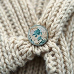Badge Rond 5 Cm Tortues à l'aquarelle vintage