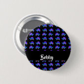 Badge Rond 5 Cm Tortues bleues (Devant & derrière)