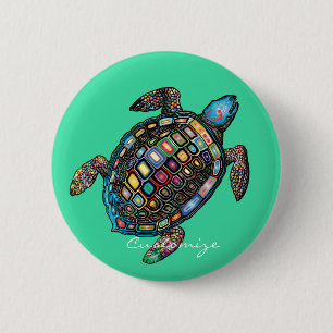 Badge Rond 5 Cm Tortues de mer Thunder_Cove