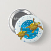 Badge Rond 5 Cm Tortues marines (Devant & derrière)