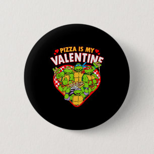 Badge Rond 5 Cm Tortues Ninja Pizza Est Ma Saint-Valentin