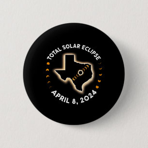 Badge Rond 5 Cm Total Éclipse Solaire 2024 Totalité 8 avril 2024 A