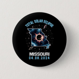 Badge Rond 5 Cm Total Éclipse Solaire 8 avril 2024 Totalité Missou