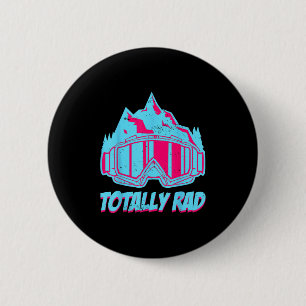 Badge Rond 5 Cm Total Rad, Goggles Retro Ski Vintage 80s 90s Ski