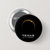 Badge Rond 5 Cm Total Solaire Eclipse 2024 Texas (Devant & derrière)