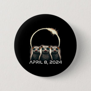 Badge Rond 5 Cm Total Solaire Eclipse Shirt 2024 Opossum En Astron