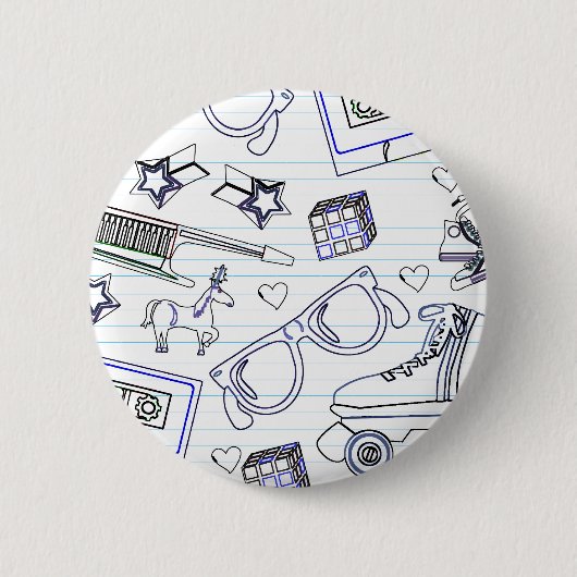 Badge Rond 5 Cm Totalement griffonnage d'années '80 (Devant)