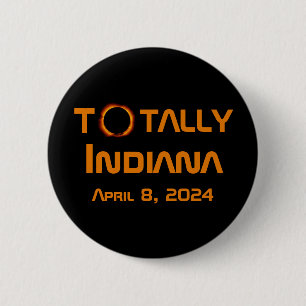 Badge Rond 5 Cm Totalement Indiana 2024 Solar Eclipse