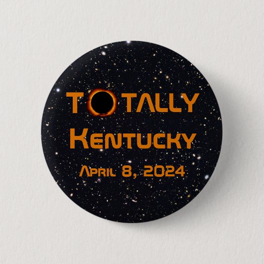 Badge Rond 5 Cm Totalement Kentucky 2024 Éclipse solaire (Devant)