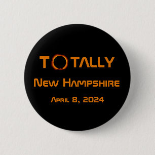 Badge Rond 5 Cm Totalement New Hampshire 2024 Solar Eclipse