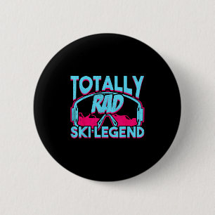 Badge Rond 5 Cm Totalement Rad Ski Legend Retro Vintage 80s 90s Sk
