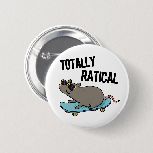 Badge Rond 5 Cm Totalement Ratial Fatigué Rat Pun (Devant & derrière)