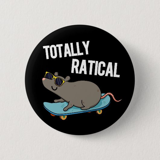 Badge Rond 5 Cm Totalement Ratique Funny Rat Pun Dark BG (Devant)