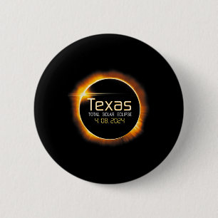 Badge Rond 5 Cm Totalité de Solar Eclipse Texas Usa 2024